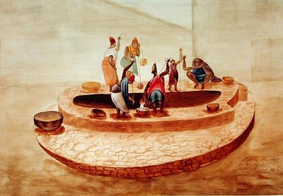 ゴレ島のバンバラの井戸にいる黒人女性たち（ボイラットのジョアルへの旅の記録より 作： David Boilat