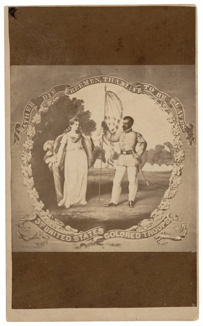 「奴隷として生きるよりは、自由人として死ぬほうがましだ」,c.1864年（印刷） 作： David Bustill Bowser