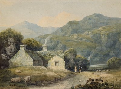 北ウェールズ州スランベリスの農家（紙にトイレ） 作： David Cox