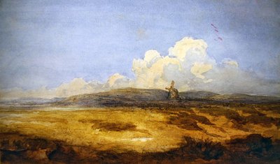 平地の風車」（水彩・紙） 作： David Cox