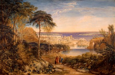 カルタゴ：アエネアスとアハテス、1825 作： David Cox