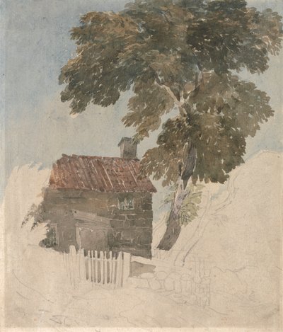 コテージと木々 作： David Cox