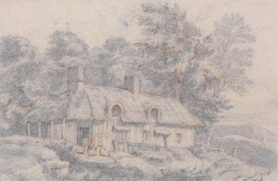 ヘレフォードシャーのコテージ、1820年頃（紙にグラファイト） 作： David Cox