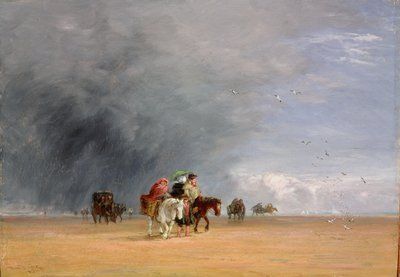 砂を渡る、1848 作： David Cox