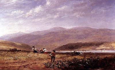 ウェールズの風景の中のヘイメーカー 作： David Cox