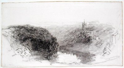 Knaresborough（紙に木炭 作： David Cox