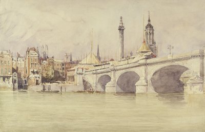 ロンドンブリッジ、1831年（紙のグラファイトの上にボディカラーを備えたトイレ） 作： David Cox