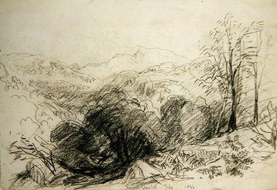 Moel Siabod（紙にチョーク） 作： David Cox