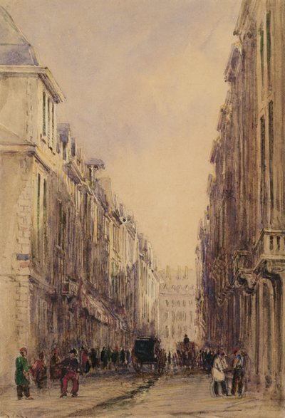 パリ、ヴィヴィアン通り（紙にトイレ） 作： David Cox
