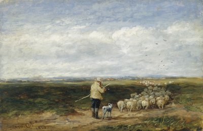 羊飼い、群れの帰還 作： David Cox