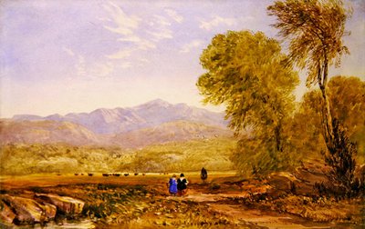 スノードンの眺め、カペル・クリグ（水彩・紙） 作： David Cox