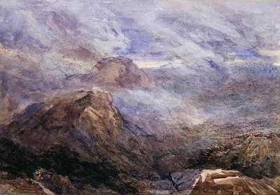 ウェールズスケッチ-燃えるワラビ（水彩・紙） 作： David Cox
