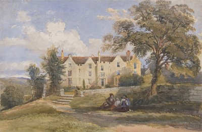 大きな家の敷地内に座っているグループ 作： David Cox Jr.