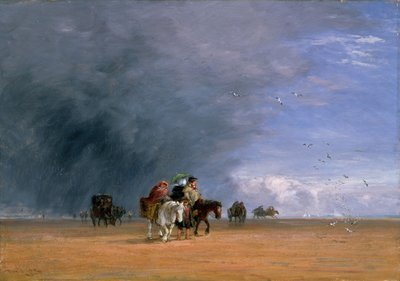 砂を渡る、1848年。 作： David Cox the elder
