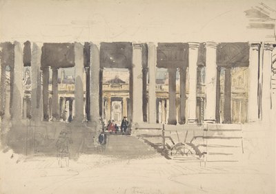 グリニッジ病院直筆、建物の研究、裏面、約。 1831年。 作： David Cox the elder