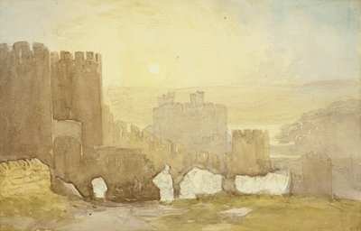 日の出、コンウェイ城 作： David Cox the elder