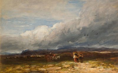 泥炭採集者、1850 年。 作： David Cox the elder