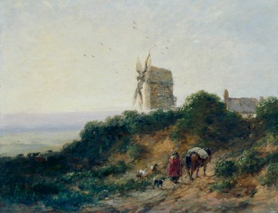 「工場への道」、1849 作： David Cox the elder