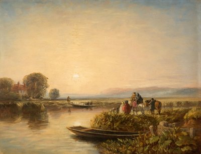フェリーを待っている - 朝、1851年。 作： David Cox the elder