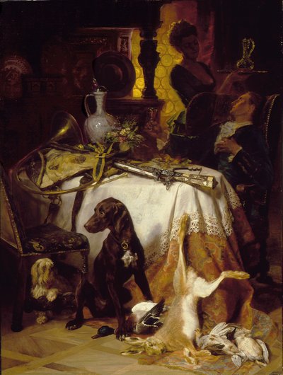 狩りの後、1870 作： David Dalhoff Neal