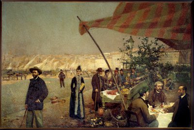 1890年、マルセイユのブレガイヨンにて ダヴィッド・デレピアーヌ（1866-1932）の絵 作： David Dellepiane