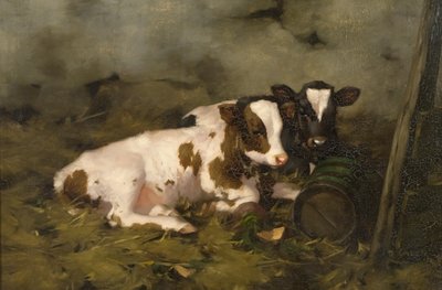 子牛」1900年頃（油彩・キャンバス 作： David Gauld