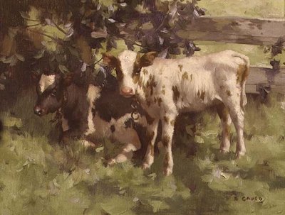 木の下の子牛 作： David Gould