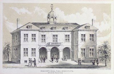 1856年にジョージヘイワードによって刻まれた「バレンタインマニュアル」から1776年にニューヨークのオールドシティホール 作： David Grim