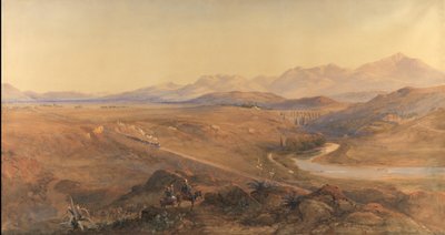 1859年のオスマン鉄道の蒸気機関車（WCと鉛筆はボディカラーで強調） 作： David Hall McKewan