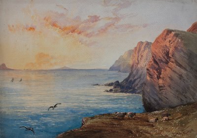 日没時のドーセット海岸 作： David Hall McKewan