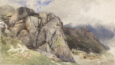Mountain Rocks（紙の上のグラファイト上のトイレ） 作： David Hall McKewan