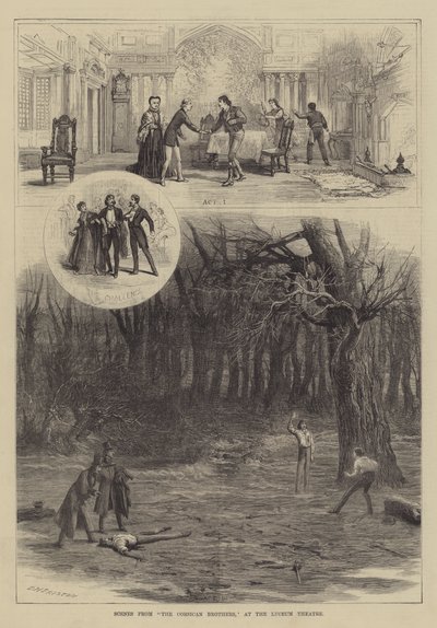 ライシアム劇場でのコルシカ兄弟のシーン 作： David Henry Friston