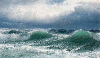 半透明のブレーカーがある嵐の海、1894 作： David James