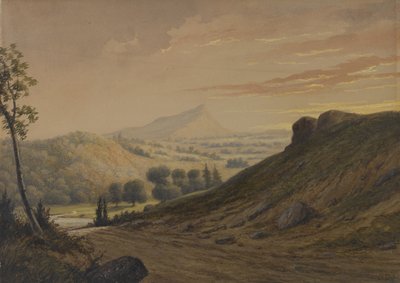 ニューイングランドの風景、c.1850（紙にトイレ） 作： David Johnson