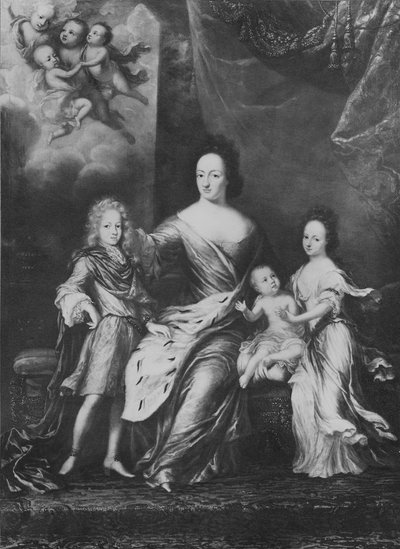 ウルリカ・エレオノーラ（長女）1656-1693、スウェーデン王妃とその子供たち 作： David Klöcker Ehrenstrahl