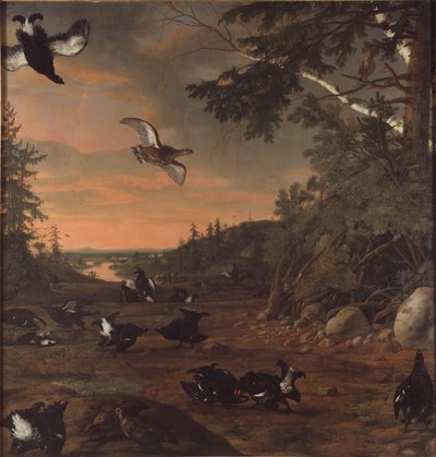 地上のクロライチョウ 作： David Klöcker Ehrenstrahl