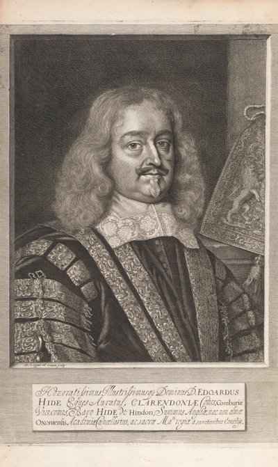 エドワードハイド、ウィリアムダグデールの「イギリス法の歴史的記念碑」より1666 作： David Loggan