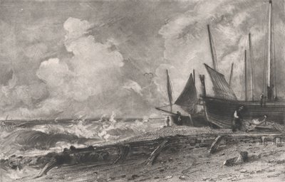 海のビーチ、1830年。 作： David Lucas