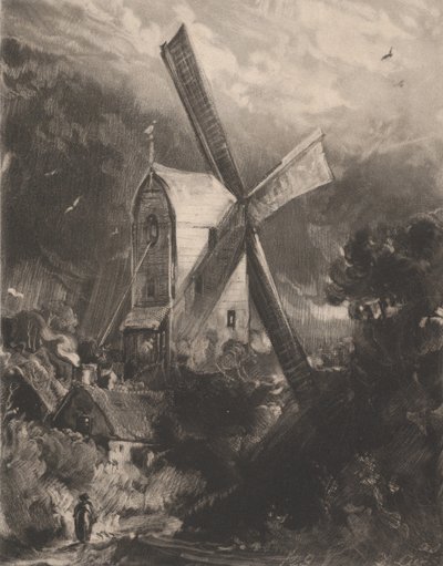 ブライトン近くの製粉所、1829 年。 作： David Lucas