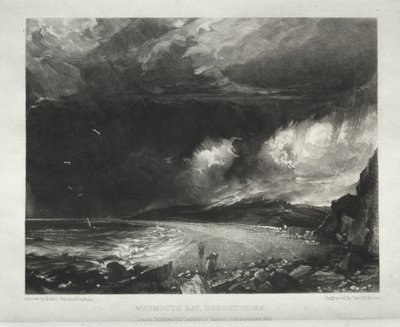 様々な風景の題材、ジョン・コンスタブルが描いた絵からの英国風景の特徴、R.A.: ウェーマス湾、ドーセットシャー 作： David Lucas