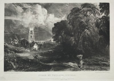 風景のさまざまな主題、R.A.ジョン・コンスタブルが描いた絵からの英国風景の特徴: Stoke by Neyland, Suffolk 作： David Lucas