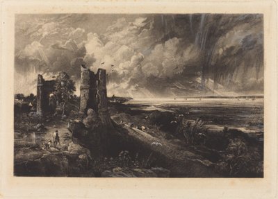 ハドレー城 作： David Lucas after John Constable