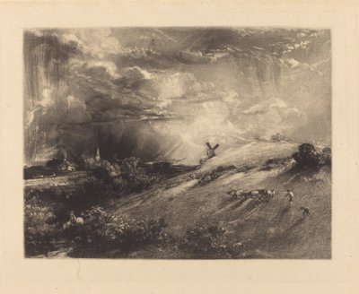 夏の午後、シャワーの後 作： David Lucas after John Constable