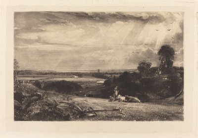 夏の朝 作： David Lucas after John Constable
