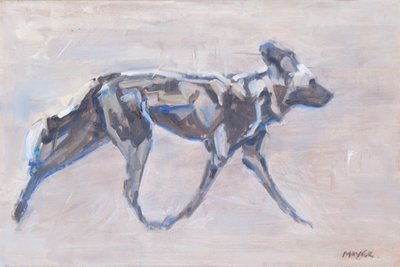 アフリカン・ペインテッド・ドッグ（野犬）、2024年（キャンバスに油彩） 作： David Mayer