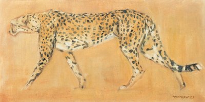 チーター・ストーキング、2021年（キャンバスに油彩） 作： David Mayer