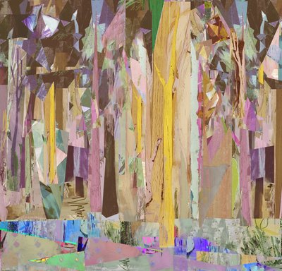 Copse/Fragments, 2017, Mixed Media on Wood Panel. 作： David McConochie