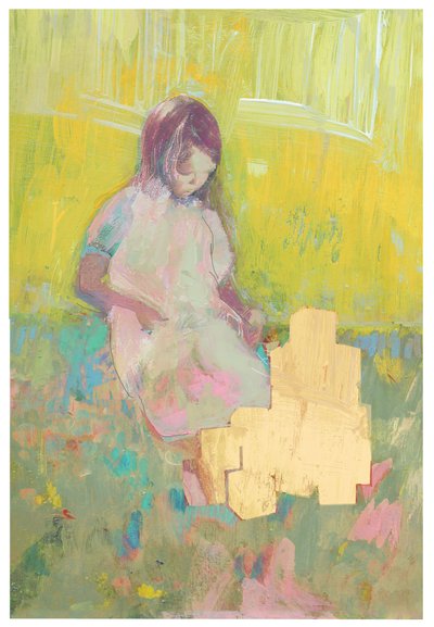 少女と積み木（2016年 作： David McConochie