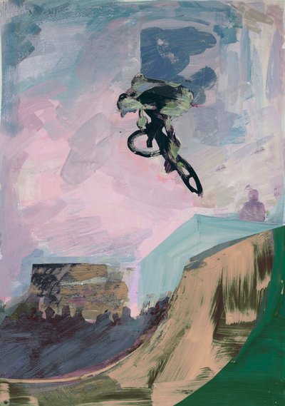 ハーフパイプ」2018年（アクリル絵具、カット紙 作： David McConochie
