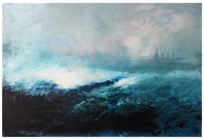 Seascape; 2015 Mixed Media on Wood panel 作： David McConochie